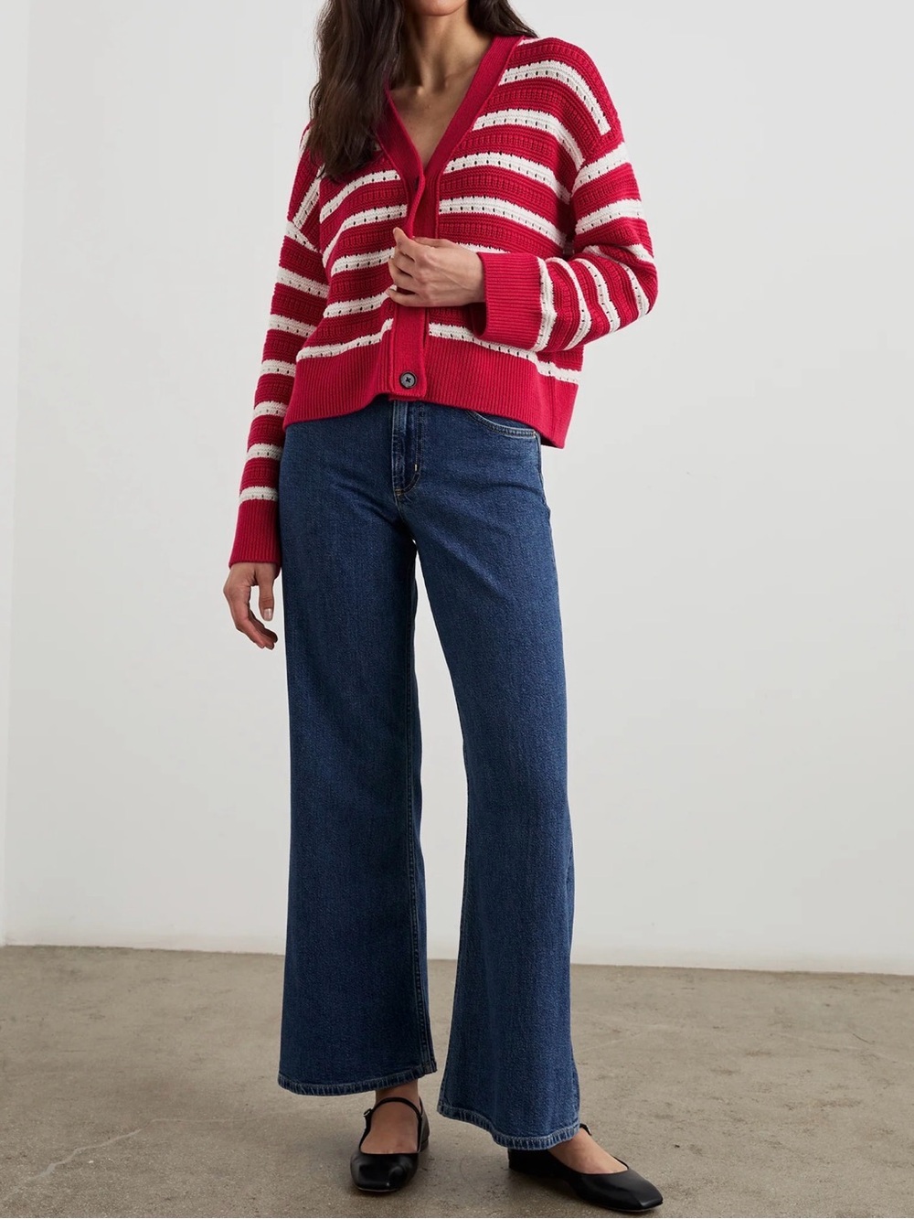 NWT Rails Geneva Pointelle Striped Cardigan - Size Small